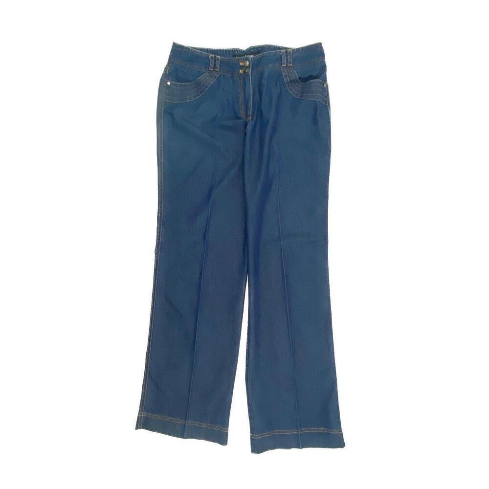 Larry Levine Relaxed Fit Straight Leg Women's size 8 Dark Blue Denim jeans